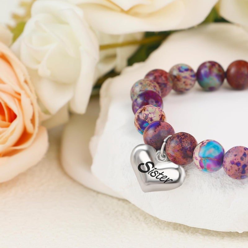 Sereney Valentines Day Gifts for Grandma Mom Bonus Mom, Grandma Bracelet as Grandmother Valentine Gifts, Bonus Mother Tree of Life Bracelet as Birthday Gift,Sister Bracelets for Women as Sister Gift - Image 3